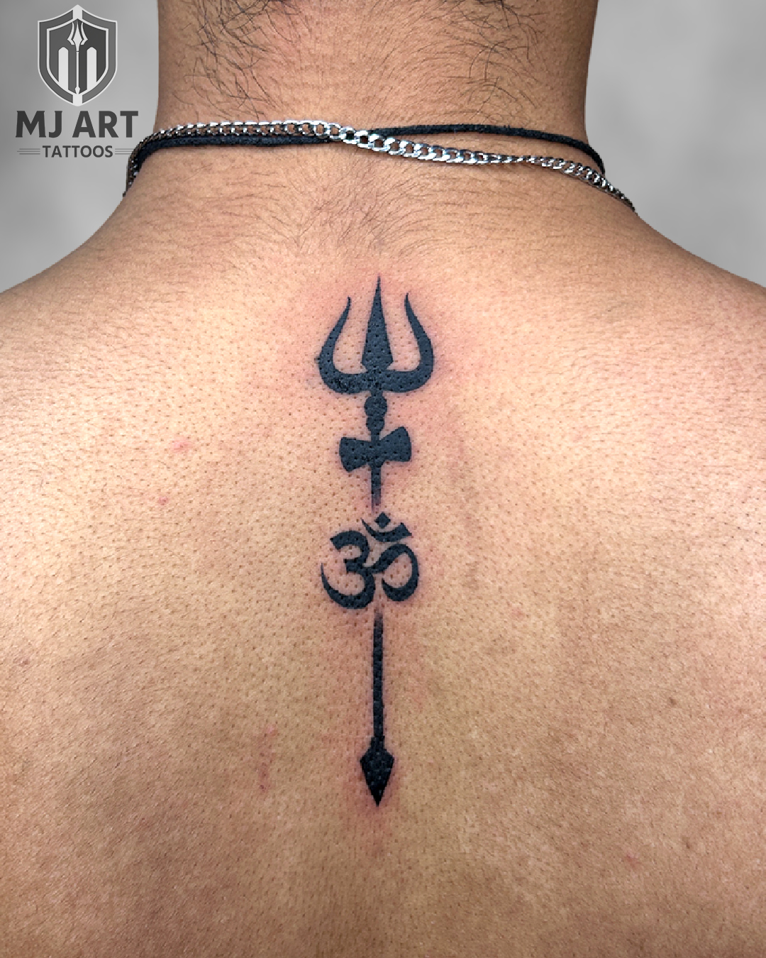 Trishul Moon Mountain Tattoo